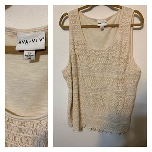 Ava and Viv cream lace tank